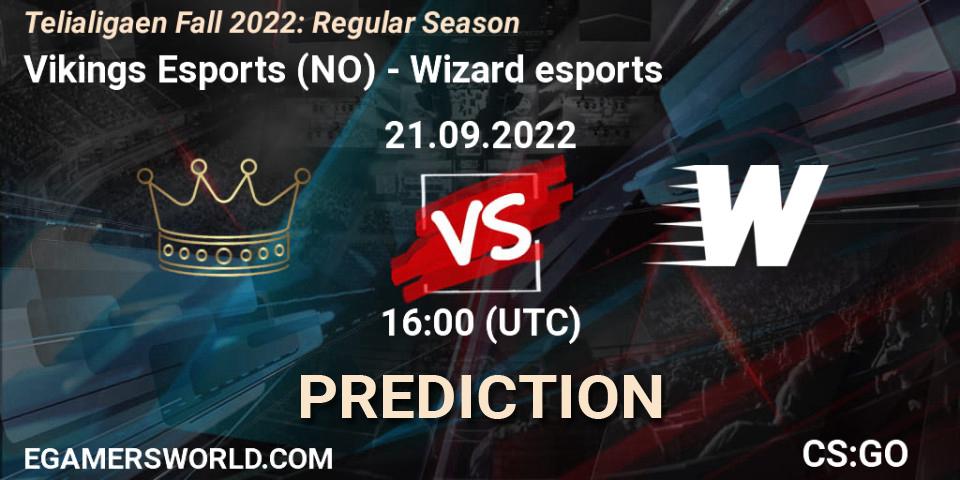 Vikings Esports - Wizard esports: Maç tahminleri. 21.09.2022 at 16:00, Counter-Strike (CS2), Telialigaen Fall 2022: Regular Season