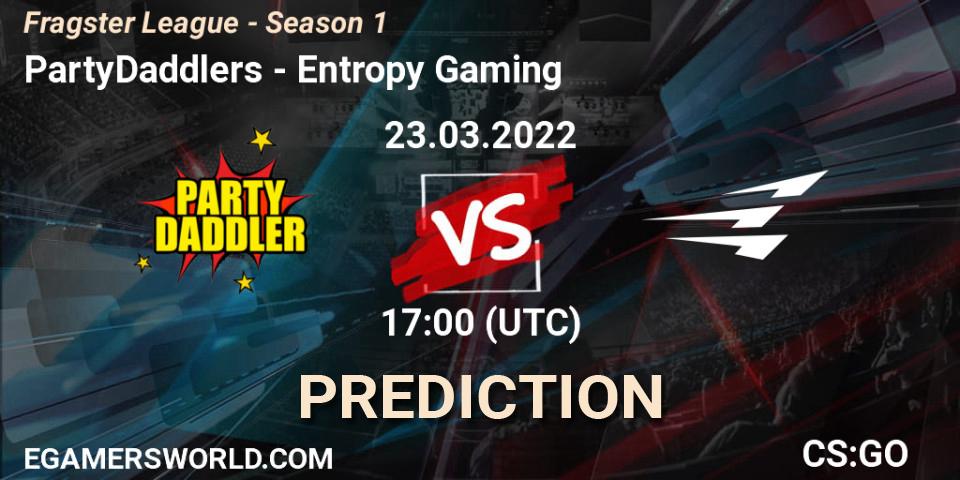 PartyDaddlers - Entropy Gaming: Maç tahminleri. 23.03.2022 at 17:00, Counter-Strike (CS2), Fragster League - Season 1
