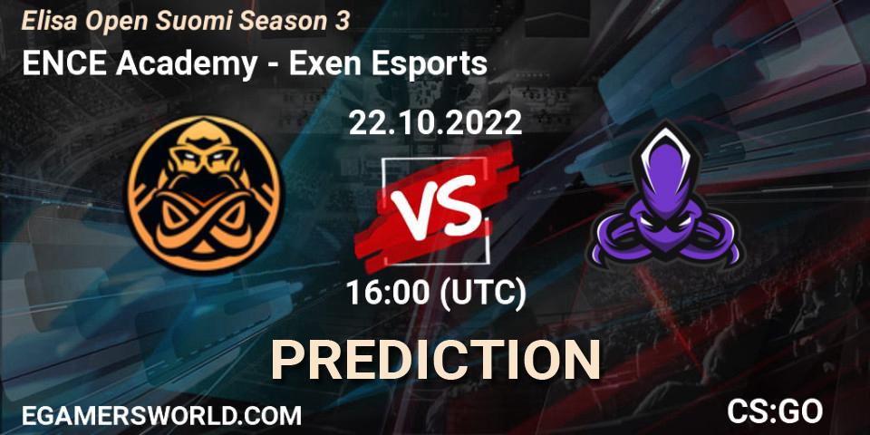 ENCE Academy - Exen Esports: Maç tahminleri. 22.10.2022 at 16:00, Counter-Strike (CS2), Elisa Open Suomi Season 3