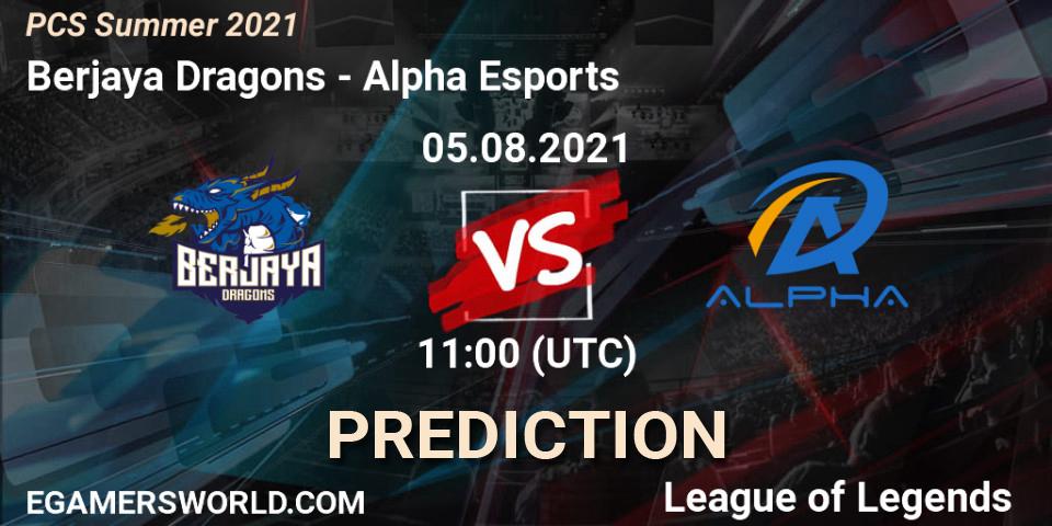 Berjaya Dragons - Alpha Esports: Maç tahminleri. 05.08.21, LoL, PCS Summer 2021