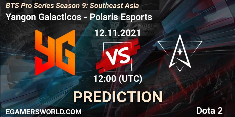 Yangon Galacticos - Polaris Esports: Maç tahminleri. 12.11.2021 at 11:18, Dota 2, BTS Pro Series Season 9: Southeast Asia