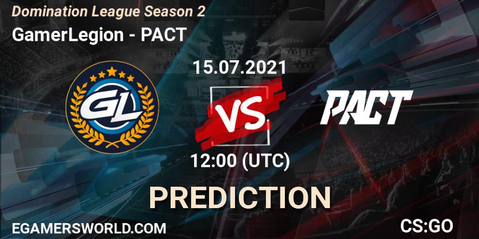 GamerLegion - PACT: Maç tahminleri. 15.07.2021 at 12:00, Counter-Strike (CS2), Domination League Season 2
