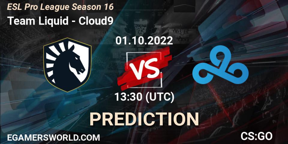 Team Liquid - Cloud9: Maç tahminleri. 01.10.22, CS2 (CS:GO), ESL Pro League Season 16