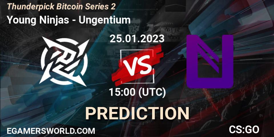 Young Ninjas - Ungentium: Maç tahminleri. 25.01.2023 at 15:00, Counter-Strike (CS2), Thunderpick Bitcoin Series 2
