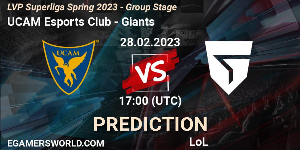 UCAM Esports Club - Giants: Maç tahminleri. 28.02.2023 at 18:00, LoL, LVP Superliga Spring 2023 - Group Stage