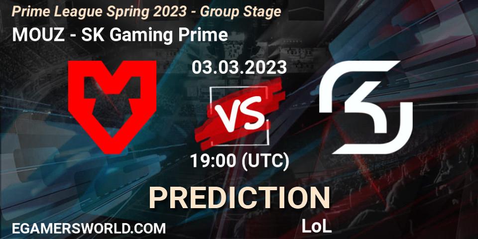 MOUZ - SK Gaming Prime: Maç tahminleri. 03.03.2023 at 20:00, LoL, Prime League Spring 2023 - Group Stage