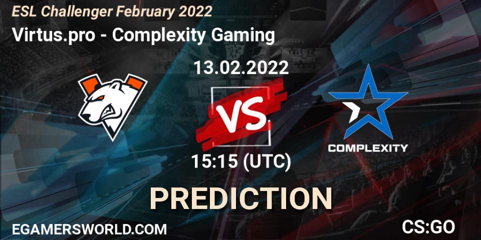 Virtus.pro - Complexity Gaming: Maç tahminleri. 13.02.2022 at 15:55, Counter-Strike (CS2), ESL Challenger February 2022