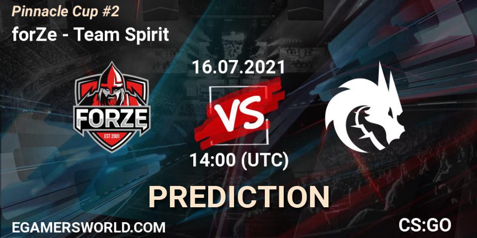 forZe - Team Spirit: Maç tahminleri. 16.07.2021 at 14:50, Counter-Strike (CS2), Pinnacle Cup #2