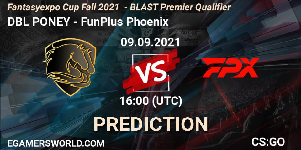 DBL PONEY - FunPlus Phoenix: Maç tahminleri. 09.09.2021 at 16:00, Counter-Strike (CS2), Fantasyexpo Cup Fall 2021 - BLAST Premier Qualifier