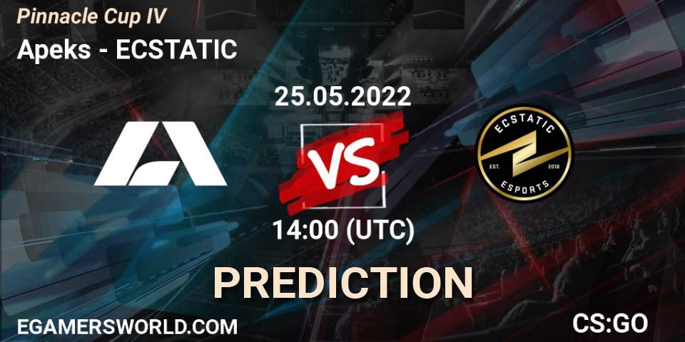 Apeks - ECSTATIC: Maç tahminleri. 25.05.2022 at 14:00, Counter-Strike (CS2), Pinnacle Cup #4
