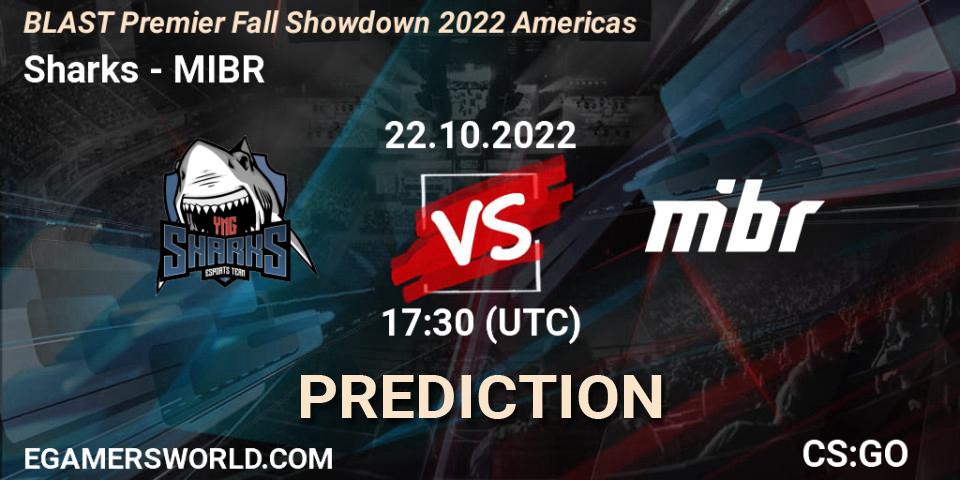 Sharks - MIBR: Maç tahminleri. 22.10.2022 at 17:20, Counter-Strike (CS2), BLAST Premier Fall Showdown 2022 Americas