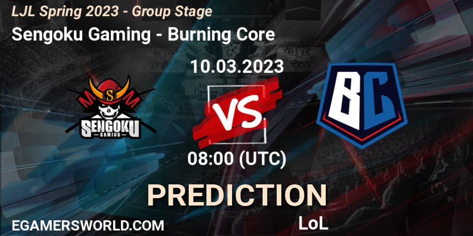 Sengoku Gaming - Burning Core: Maç tahminleri. 10.03.2023 at 08:00, LoL, LJL Spring 2023 - Group Stage