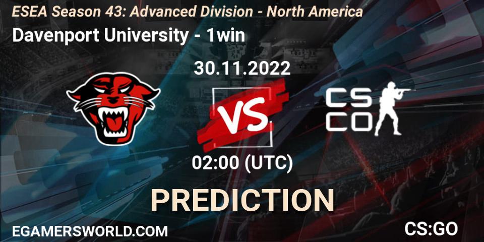 Davenport University - 1win: Maç tahminleri. 04.12.22, CS2 (CS:GO), ESEA Season 43: Advanced Division - North America