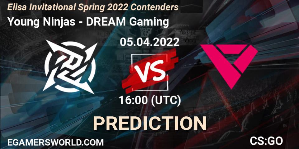 Young Ninjas - DREAM Gaming: Maç tahminleri. 05.04.2022 at 16:00, Counter-Strike (CS2), Elisa Invitational Spring 2022 Contenders