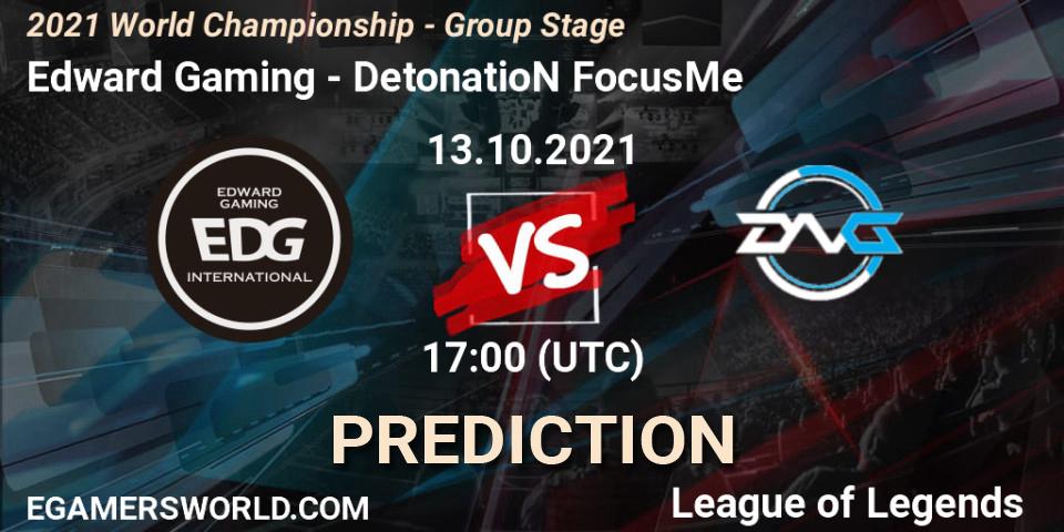 Edward Gaming - DetonatioN FocusMe: Maç tahminleri. 13.10.2021 at 17:10, LoL, 2021 World Championship - Group Stage
