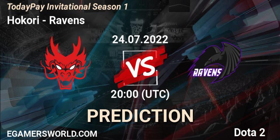 Hokori - Ravens: Maç tahminleri. 24.07.2022 at 20:04, Dota 2, TodayPay Invitational Season 1