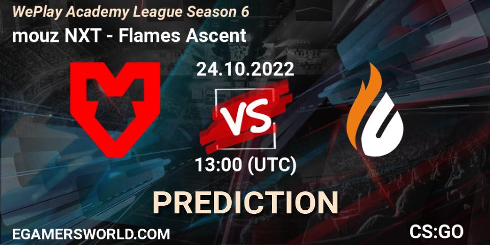 mouz NXT - Flames Ascent: Maç tahminleri. 24.10.2022 at 13:00, Counter-Strike (CS2), WePlay Academy League Season 6