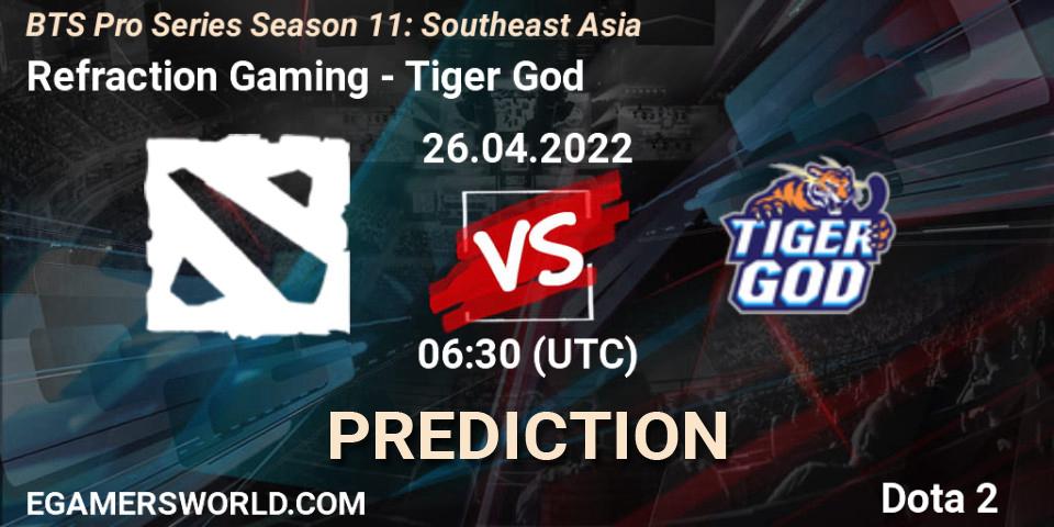 Refraction Gaming - Tiger God: Maç tahminleri. 26.04.2022 at 06:30, Dota 2, BTS Pro Series Season 11: Southeast Asia