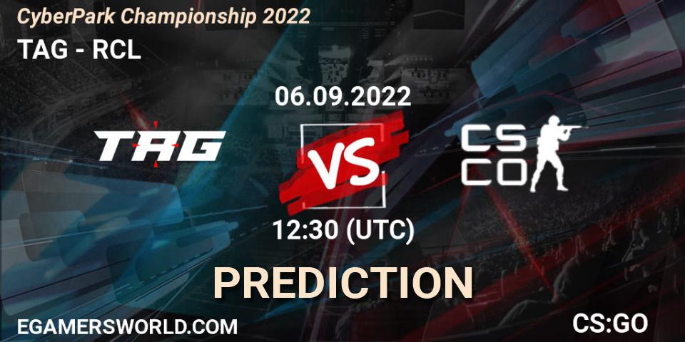 TAG - RCL: Maç tahminleri. 06.09.2022 at 13:00, Counter-Strike (CS2), CyberPark Championship 2022