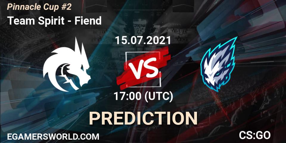 Team Spirit - Fiend: Maç tahminleri. 15.07.2021 at 17:00, Counter-Strike (CS2), Pinnacle Cup #2