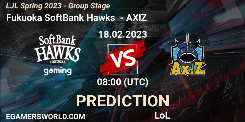 Fukuoka SoftBank Hawks - AXIZ: Maç tahminleri. 18.02.23, LoL, LJL Spring 2023 - Group Stage