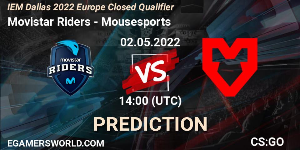Movistar Riders - Mousesports: Maç tahminleri. 02.05.2022 at 14:00, Counter-Strike (CS2), IEM Dallas 2022 Europe Closed Qualifier