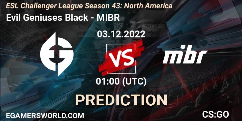 Evil Geniuses Black - MIBR: Maç tahminleri. 03.12.22, CS2 (CS:GO), ESL Challenger League Season 43: North America