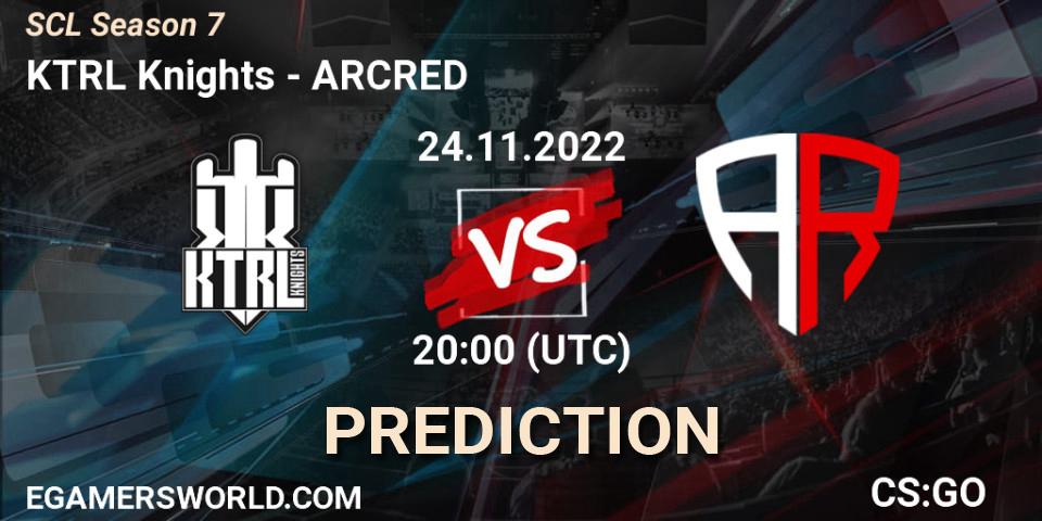 KTRL Knights - ARCRED: Maç tahminleri. 25.11.2022 at 17:00, Counter-Strike (CS2), SCL Season 7: Challenger Division