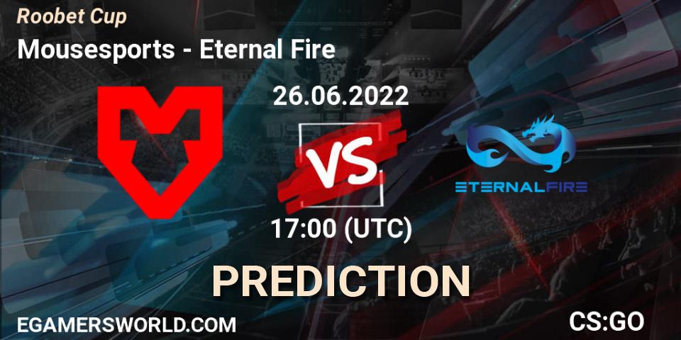 Mousesports - Eternal Fire: Maç tahminleri. 26.06.2022 at 17:00, Counter-Strike (CS2), Roobet Cup