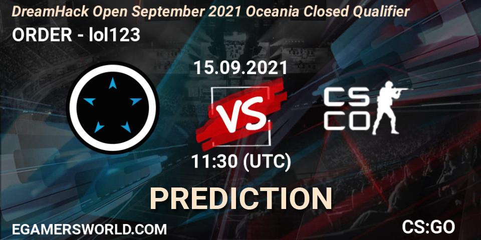 ORDER - lol123: Maç tahminleri. 15.09.21, CS2 (CS:GO), DreamHack Open September 2021 Oceania Closed Qualifier