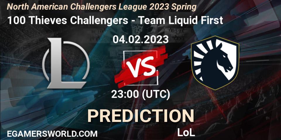 100 Thieves Challengers - Team Liquid First: Maç tahminleri. 04.02.23, LoL, NACL 2023 Spring - Group Stage