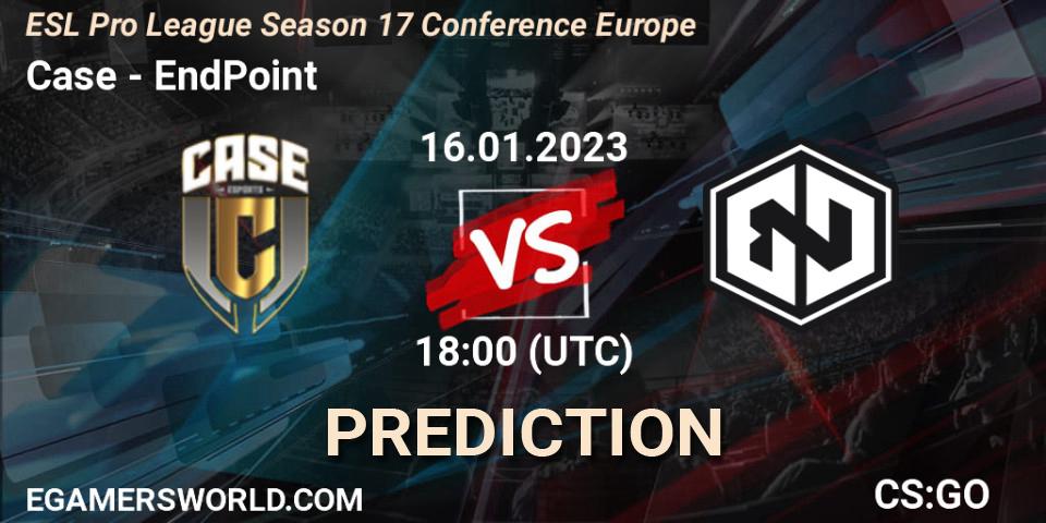 Case - EndPoint: Maç tahminleri. 16.01.2023 at 18:00, Counter-Strike (CS2), ESL Pro League Season 17 Conference Europe