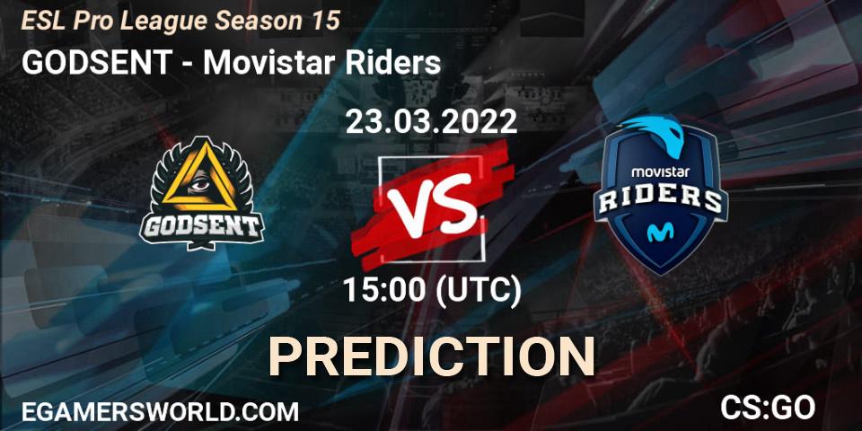 GODSENT - Movistar Riders: Maç tahminleri. 23.03.2022 at 15:00, Counter-Strike (CS2), ESL Pro League Season 15