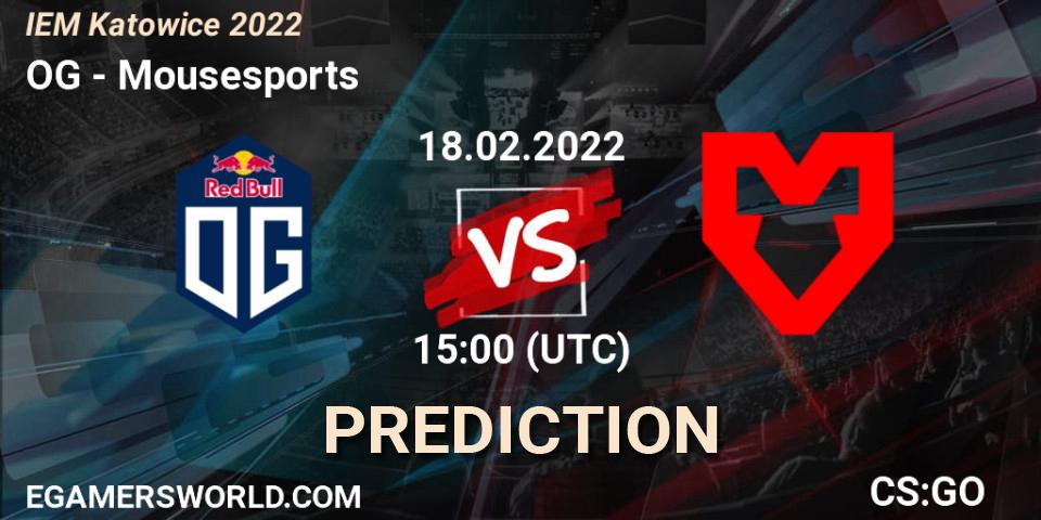 OG - Mousesports: Maç tahminleri. 18.02.2022 at 15:25, Counter-Strike (CS2), IEM Katowice 2022