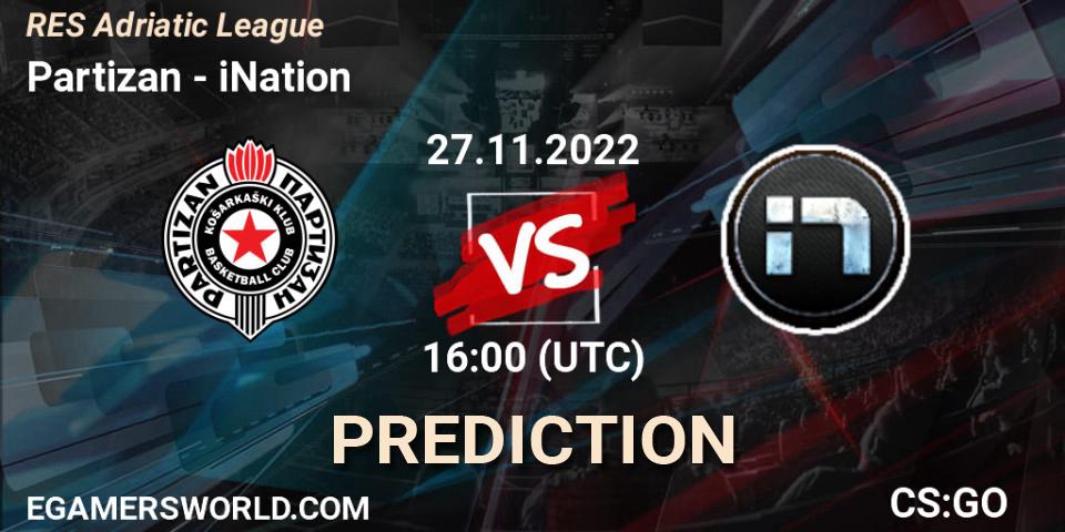Partizan - iNation: Maç tahminleri. 27.11.22, CS2 (CS:GO), RES Adriatic League