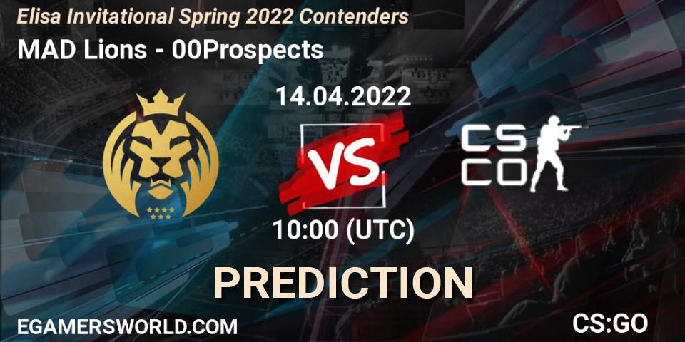 MAD Lions - 00Prospects: Maç tahminleri. 14.04.22, CS2 (CS:GO), Elisa Invitational Spring 2022 Contenders