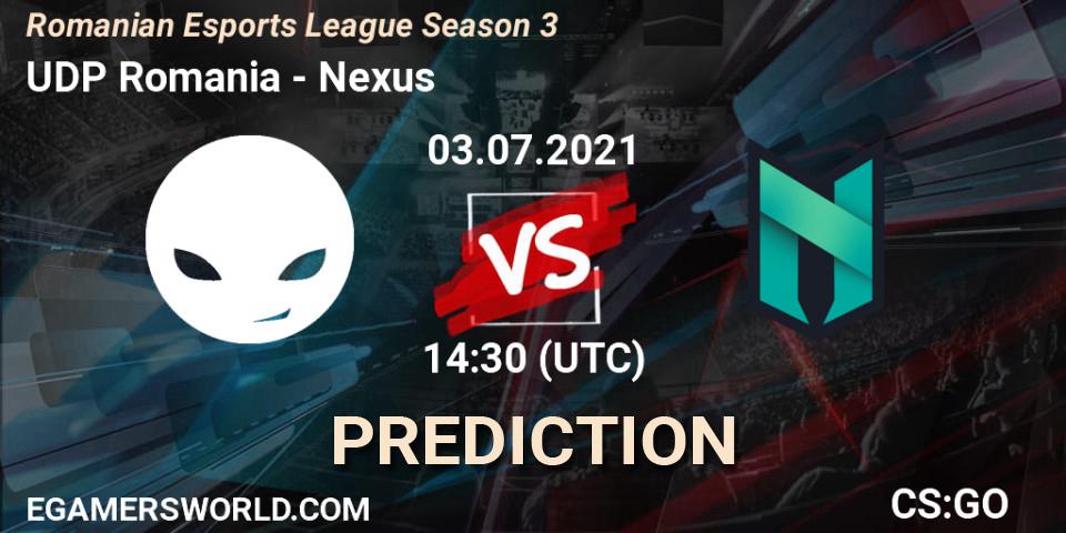 UDP Romania - Nexus: Maç tahminleri. 03.07.2021 at 17:10, Counter-Strike (CS2), Romanian Esports League Season 3