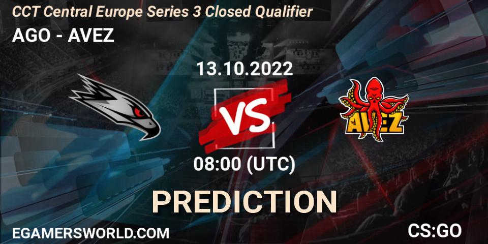 AGO - AVEZ: Maç tahminleri. 13.10.2022 at 08:00, Counter-Strike (CS2), CCT Central Europe Series 3 Closed Qualifier