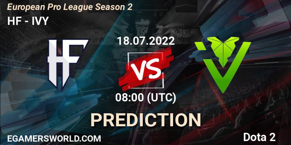 HF - IVY: Maç tahminleri. 18.07.2022 at 08:21, Dota 2, European Pro League Season 2