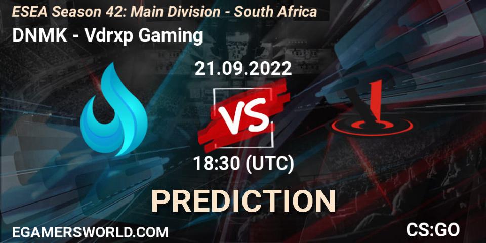 DNMK - Vdrxp Gaming: Maç tahminleri. 22.09.2022 at 18:00, Counter-Strike (CS2), ESEA Season 42: Main Division - South Africa