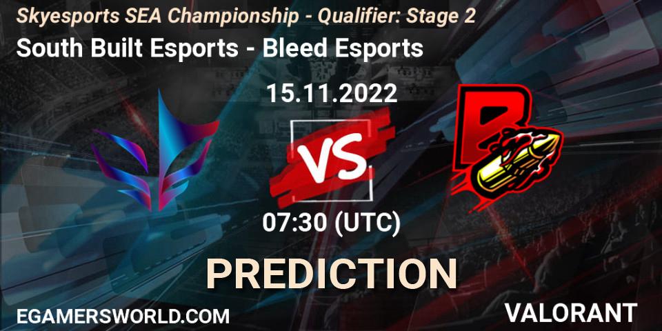 South Built Esports - Bleed Esports: Maç tahminleri. 15.11.2022 at 07:30, VALORANT, Skyesports SEA Championship - Qualifier: Stage 2