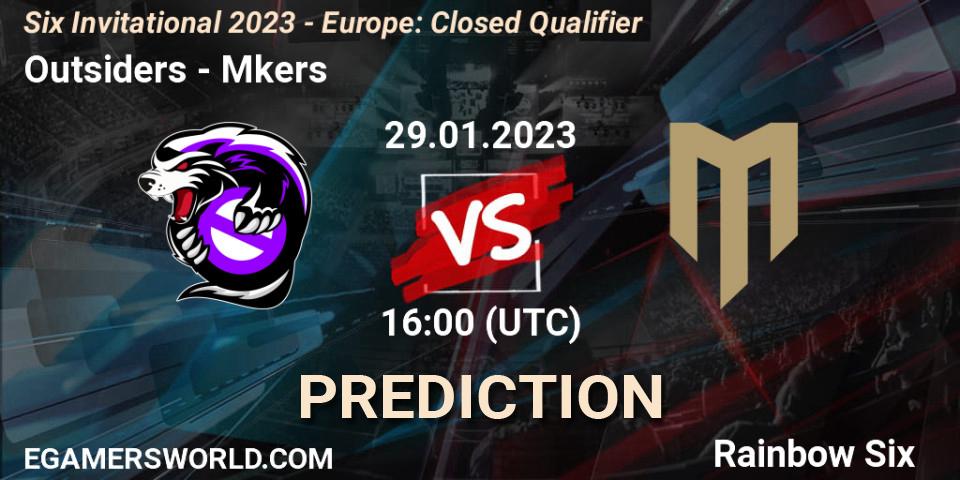 Outsiders - Mkers: Maç tahminleri. 29.01.2023 at 16:00, Rainbow Six, Six Invitational 2023 - Europe: Closed Qualifier