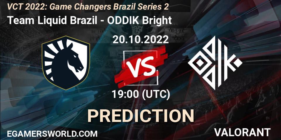 Team Liquid Brazil - ODDIK Bright: Maç tahminleri. 20.10.2022 at 18:40, VALORANT, VCT 2022: Game Changers Brazil Series 2