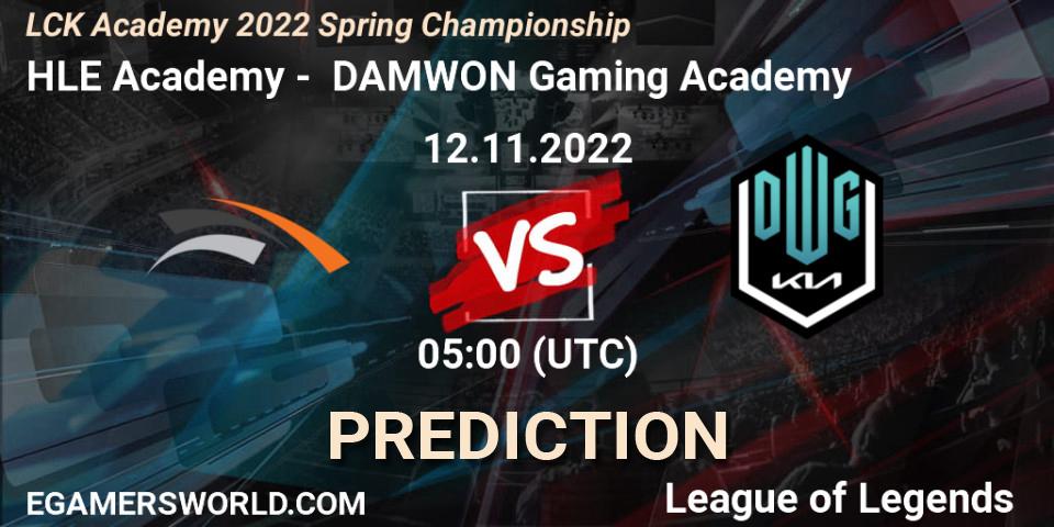 HLE Academy - DAMWON Gaming Academy: Maç tahminleri. 12.11.2022 at 05:00, LoL, LCK Academy 2022 Spring Championship