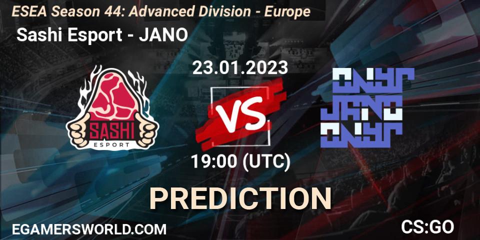  Sashi Esport - JANO: Maç tahminleri. 31.01.2023 at 16:00, Counter-Strike (CS2), ESEA Season 44: Advanced Division - Europe