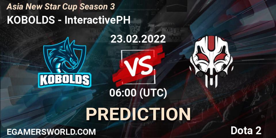 KOBOLDS - InteractivePH: Maç tahminleri. 23.02.2022 at 10:29, Dota 2, Asia New Star Cup Season 3