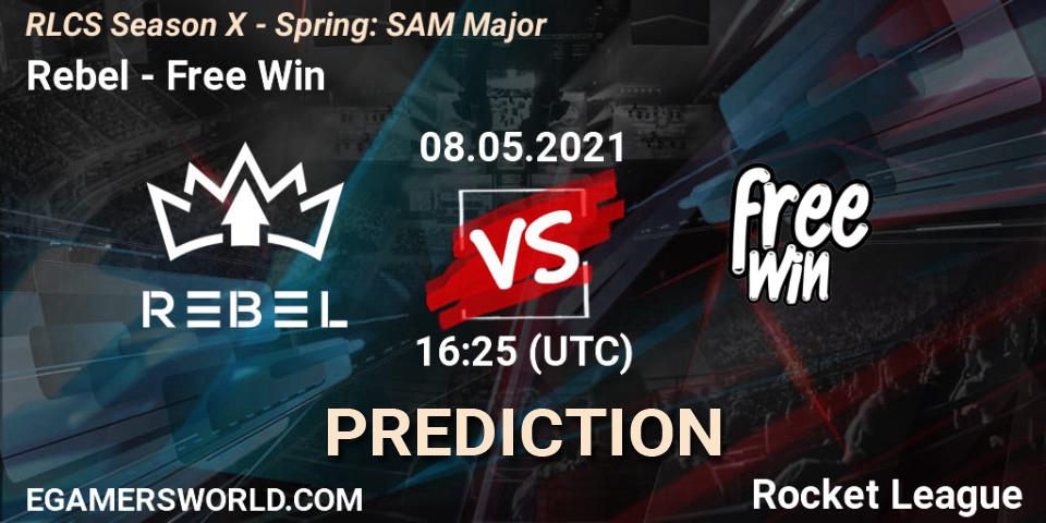 Rebel - Free Win: Maç tahminleri. 08.05.2021 at 16:25, Rocket League, RLCS Season X - Spring: SAM Major