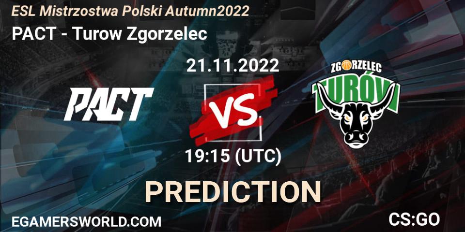 PACT - Turow Zgorzelec: Maç tahminleri. 21.11.2022 at 19:15, Counter-Strike (CS2), ESL Mistrzostwa Polski Autumn 2022