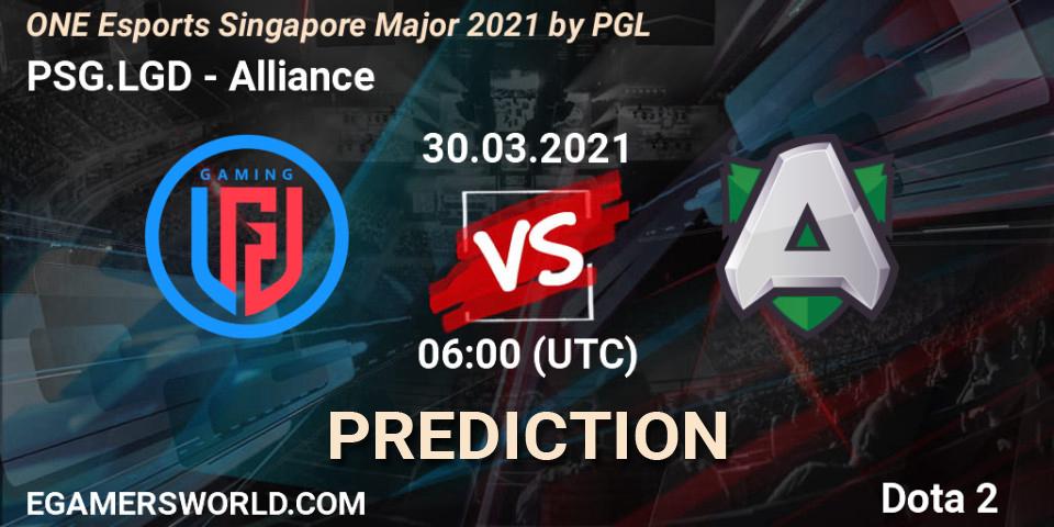PSG.LGD - Alliance: Maç tahminleri. 30.03.2021 at 06:32, Dota 2, ONE Esports Singapore Major 2021