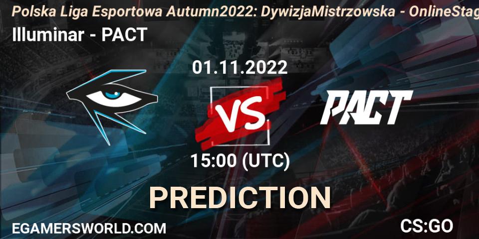 Illuminar - PACT: Maç tahminleri. 01.11.2022 at 15:00, Counter-Strike (CS2), Polska Liga Esportowa Autumn 2022: Dywizja Mistrzowska - Online Stage
